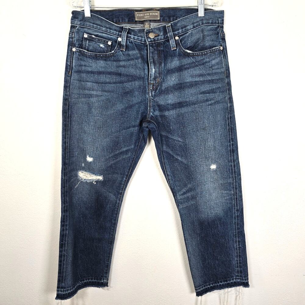 Point Sur Denim Jeans Women's 31 Straight Leg Distressed Preppy Beach Festival